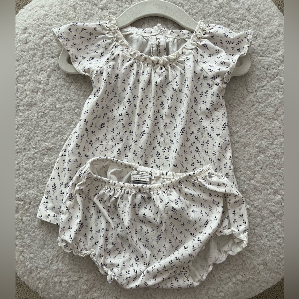 Bonpoint 18 Month White and Purple Set